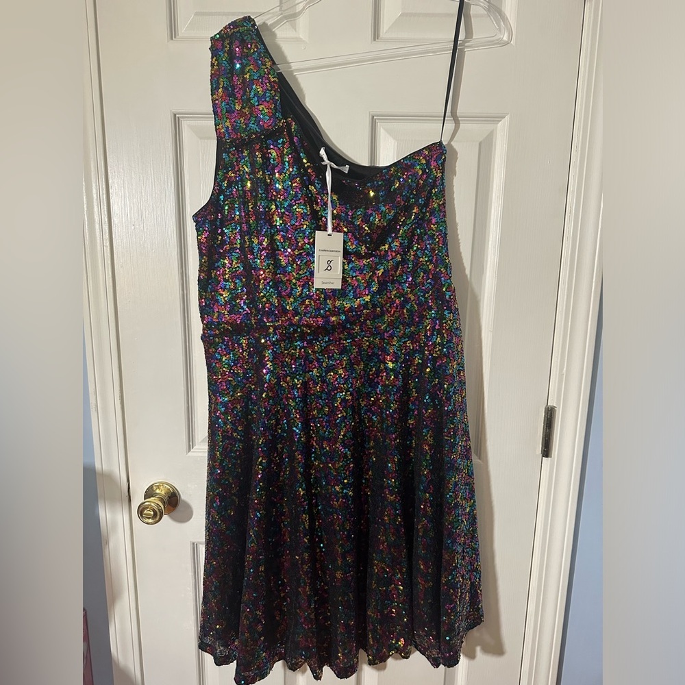 Sequin one shoulder dress